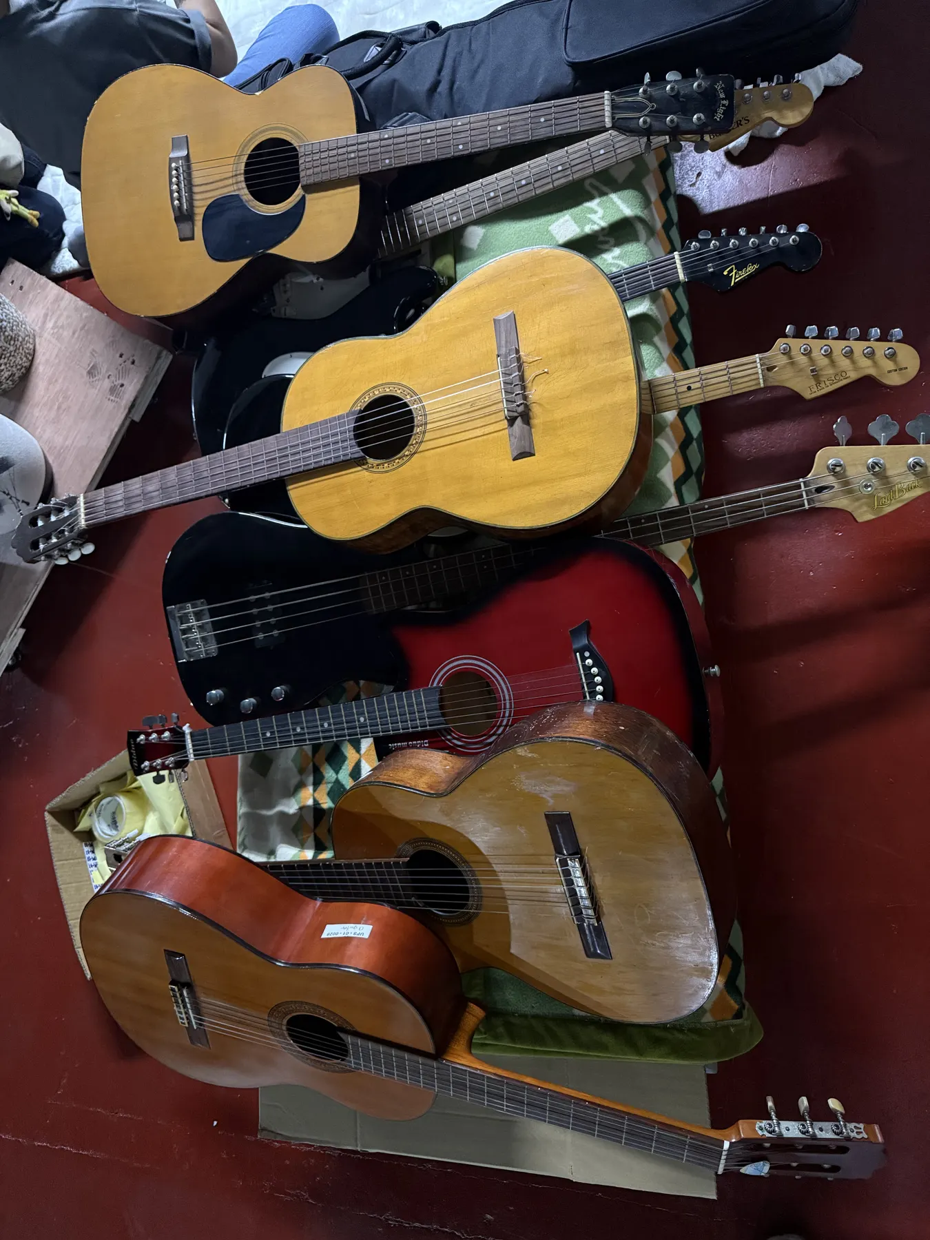 Acoustic and electric guitars